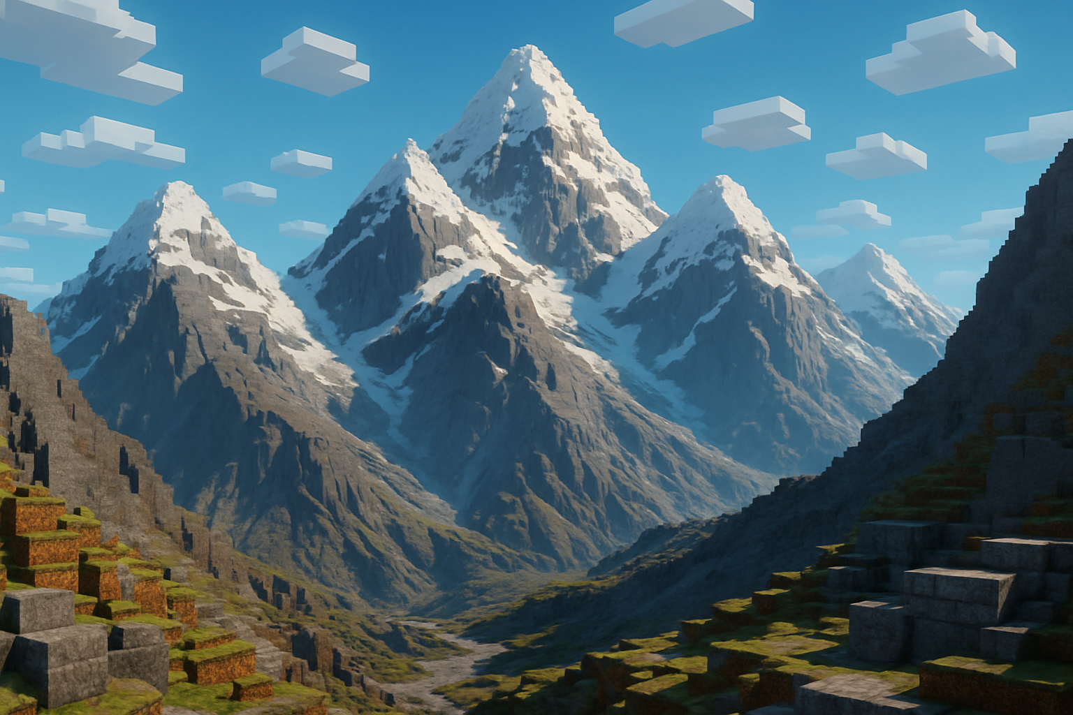 Minecraft snowy mountains
